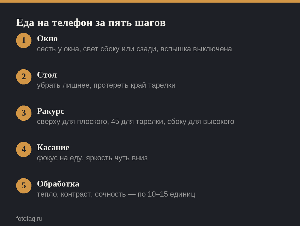 Пять шагов съёмки еды на телефон для соцсетей